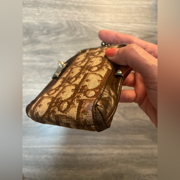 Authentic Christian Dior Vintage Coin Case/ Trotter Pen Case Rare Brown & Tan - Picture 7 of 14